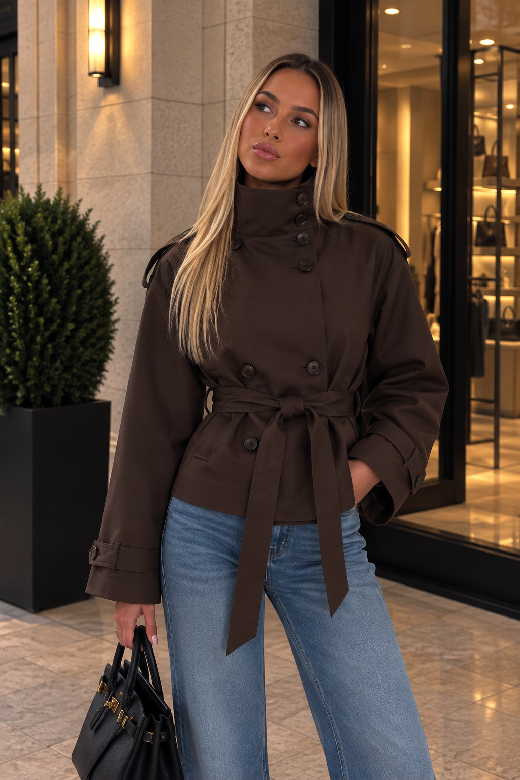 Trench Nora - Trench Court Ceinturé Femme