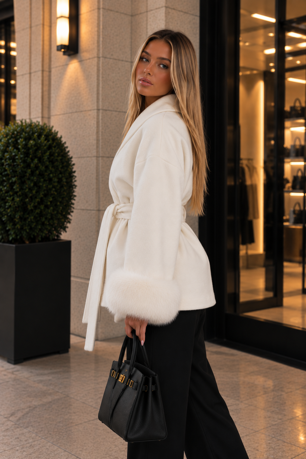 Manteau Bianca en Fausse Fourrure