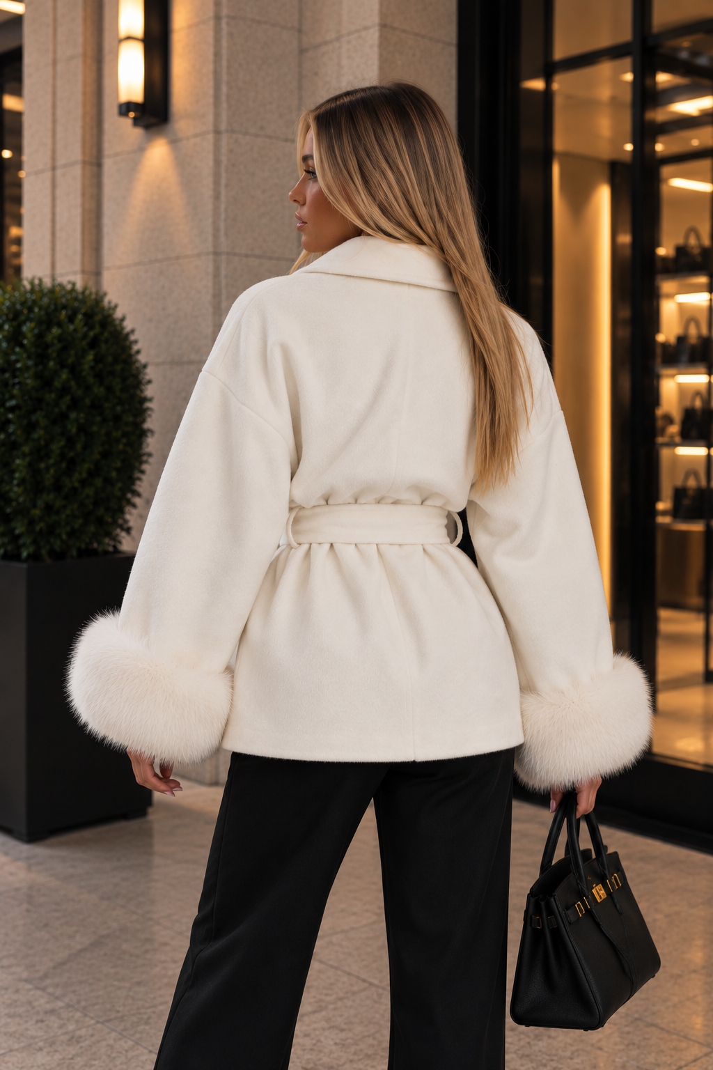 Manteau Bianca en Fausse Fourrure
