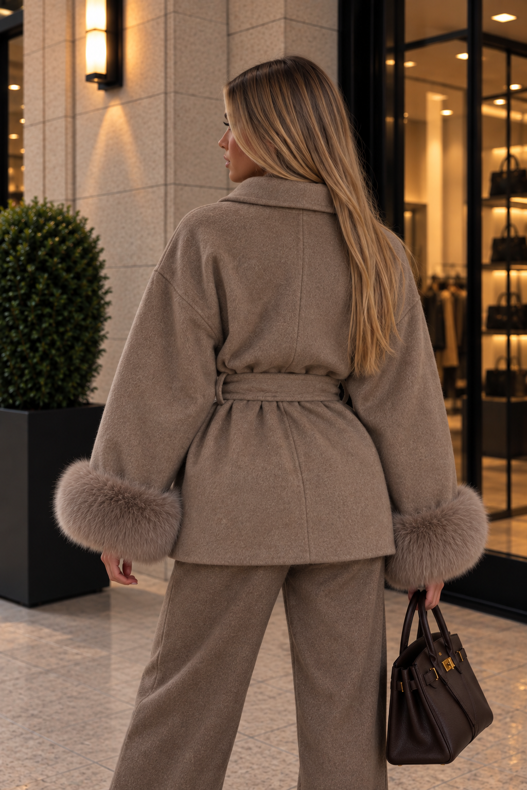 Manteau Bianca en Fausse Fourrure