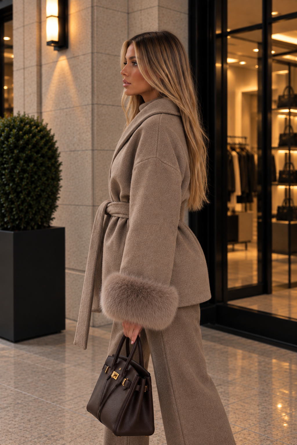 Manteau Bianca en Fausse Fourrure