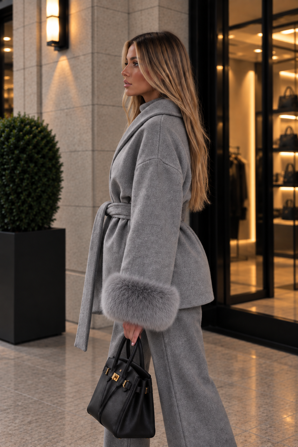 Manteau Bianca en Fausse Fourrure