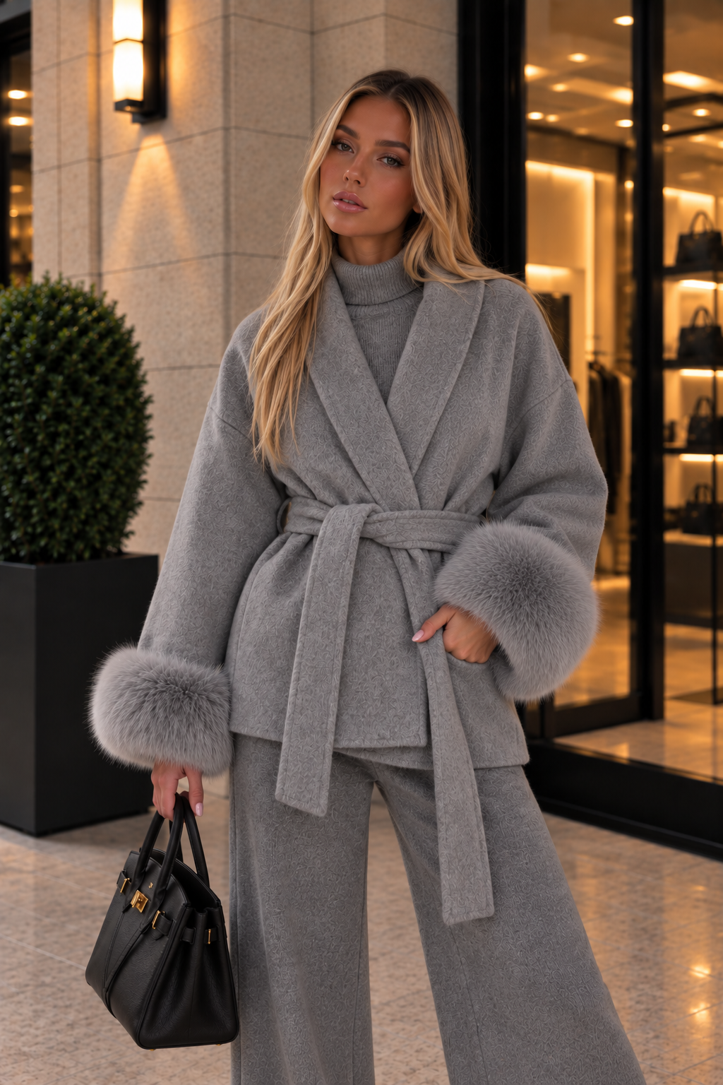 Manteau Bianca en Fausse Fourrure