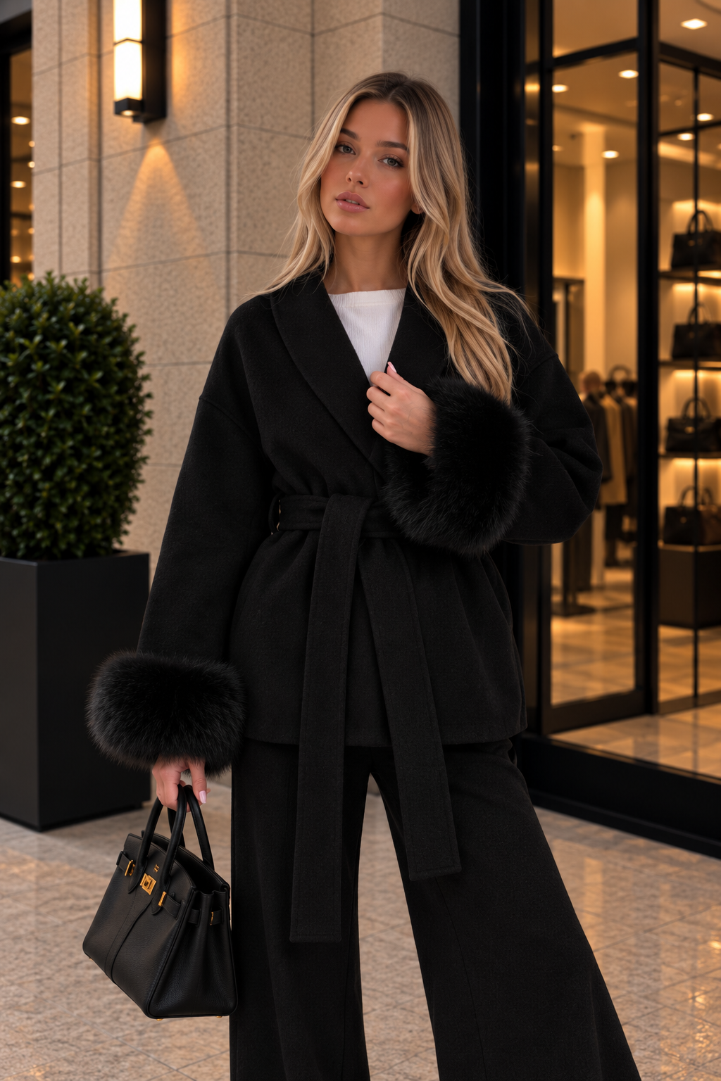Manteau Bianca en Fausse Fourrure