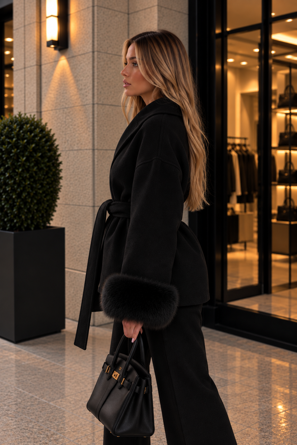 Manteau Bianca en Fausse Fourrure
