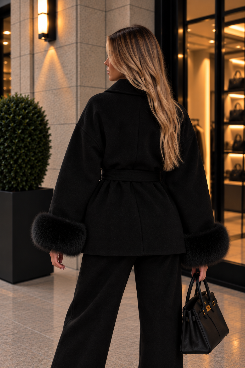 Manteau Bianca en Fausse Fourrure