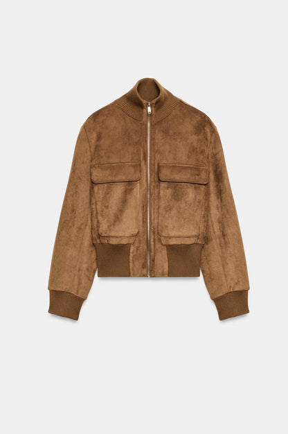 VESTE BOMBER EFFET DAIM