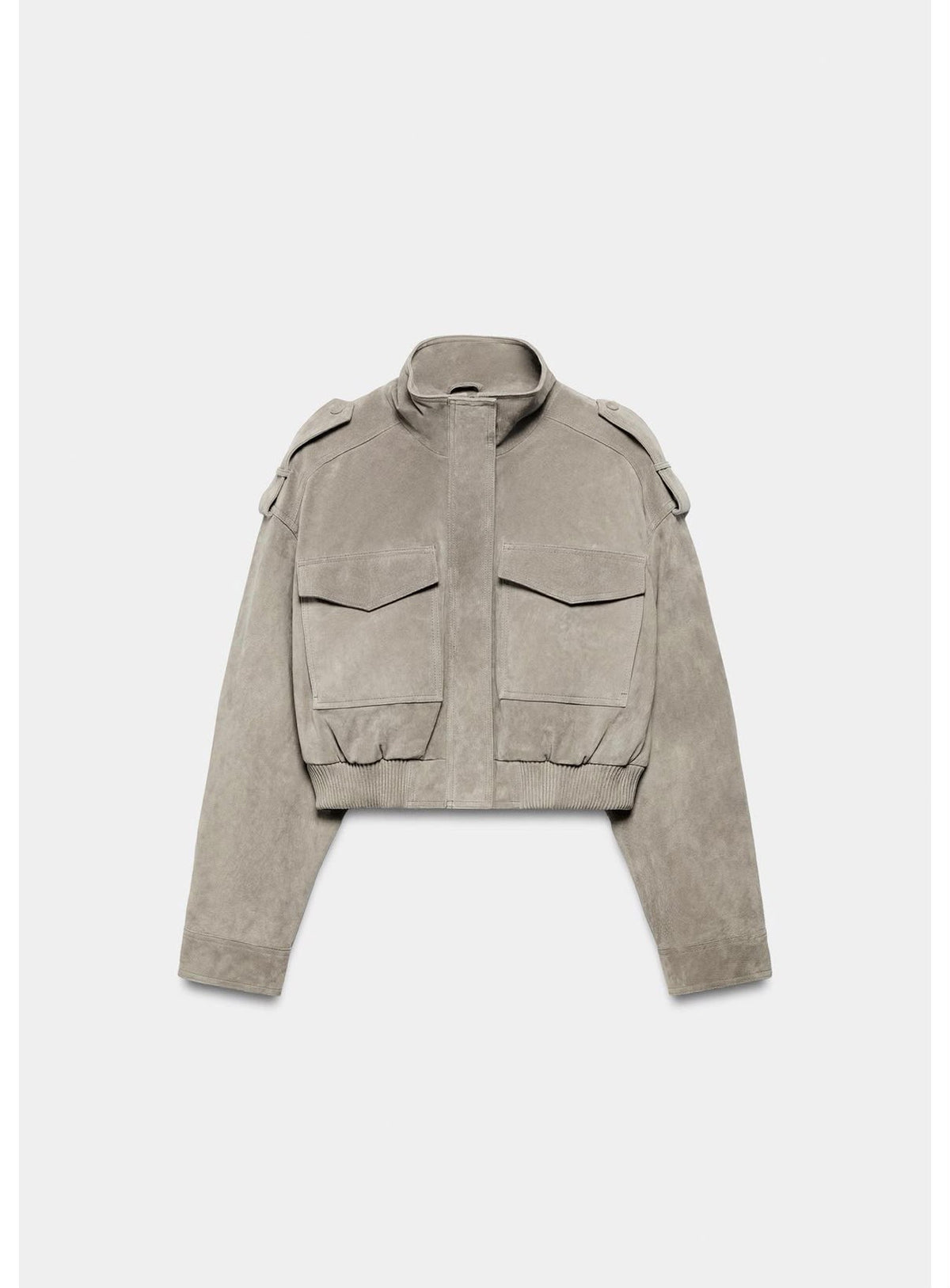 VESTE BOMBER EFFET DAIM GREY
