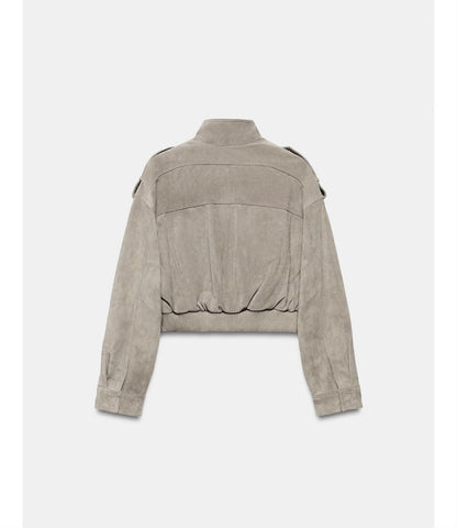 VESTE BOMBER EFFET DAIM GREY
