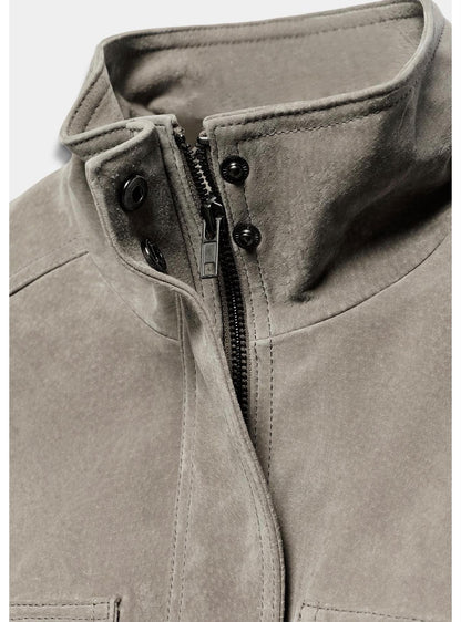 VESTE BOMBER EFFET DAIM GREY